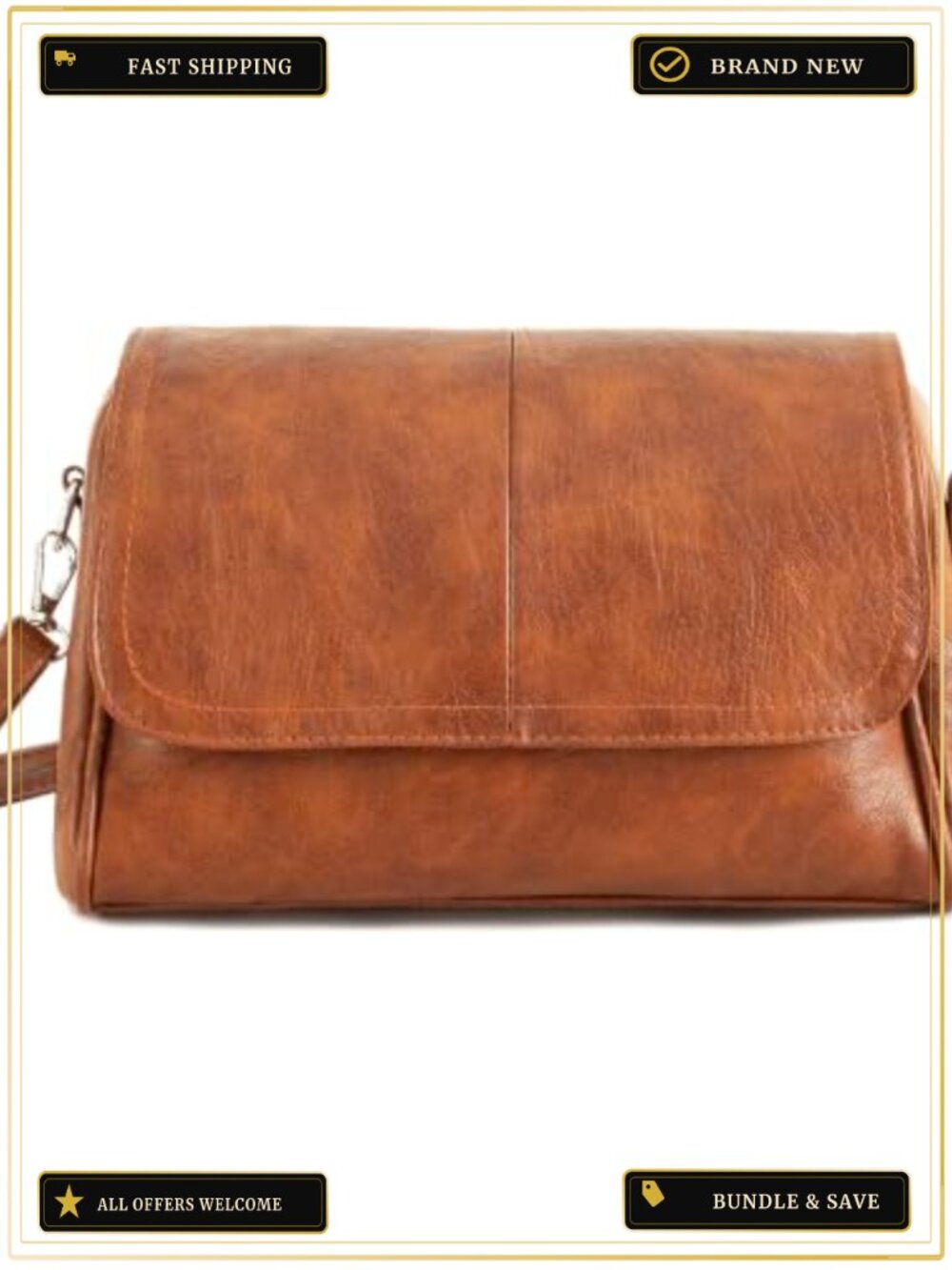 Multi Pocket PU Leather Crossbody Bag Adjustable Shoulder Purse Work Travel